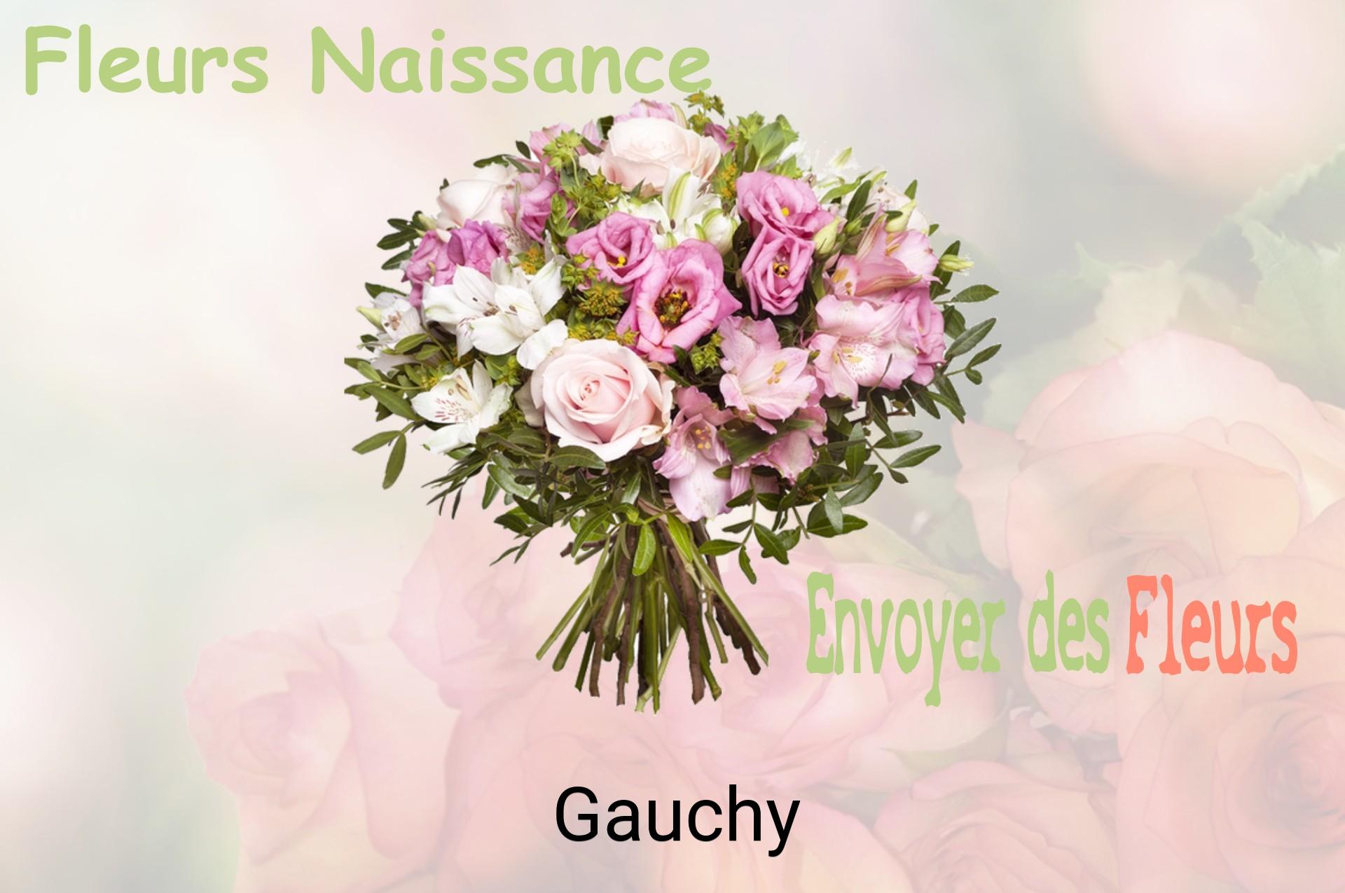 Bouquet de fleurs de naissance livré à Gauchy