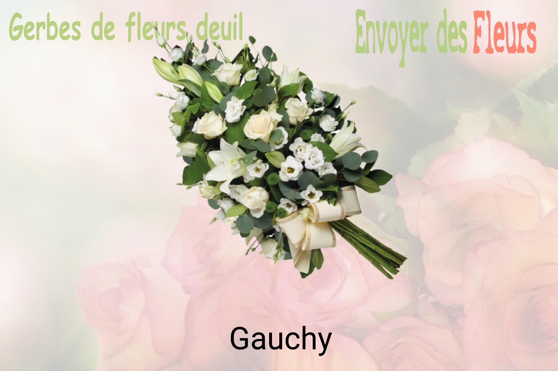 Gerbe de fleurs de deuil livrée à Gauchy
